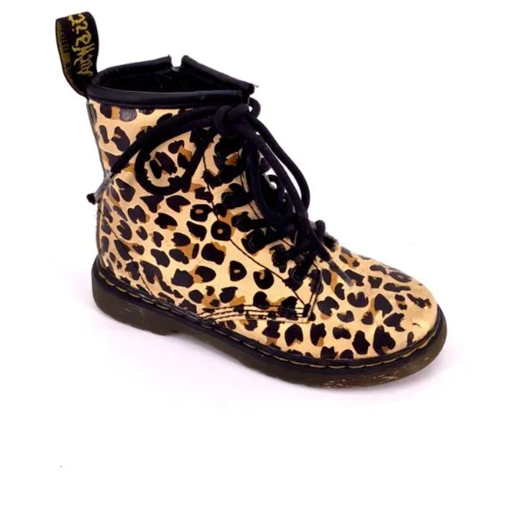Dr. Martens | Leopard Print Combat Boots Girls Size 11 - Picture 6 of 8